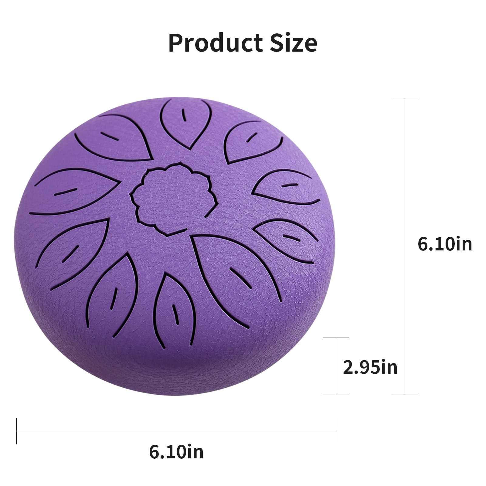 Hollow drum,C Key With Percussion Musical 6-inch Steel Drum Handpan Drum Mallet Picks Percussion 11 Notes Handpan Drum 11 Notes Key With Drum Meditation Drum Mallet Steel Drum 11 Adben Eryue
