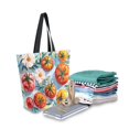 thumbnail image 2 of FORMRS Womens Canvas Tote Bag with Zipper Inner Pocket Shoulder Handbag, Watercolor Tomatoes, 2 of 7
