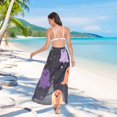 thumbnail image 7 of FORMRS Womens Long Sarong Beach Wrap Semi-Sheer Bikini Skirt Bathing Swimsuit Cover Up, Halloween Orange Ghosts, 7 of 7