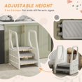 thumbnail image 3 of Adjustable Grey Step Stool - Kitchen Helper & Bathroom Aid | 16.9" x 16.5" x 25.8" HDPE | Safe & Stable Design, 3 of 7