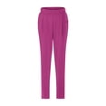 thumbnail image 5 of oqasdz Women's Satin High Waisted Straight Leg Pants Loose Fitting Slacks with Silk Pockets Work Formal Versatile Streetwear, 5 of 5