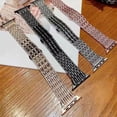 thumbnail image 2 of LEIXIUER Bling Stainless Steel Metal Wristbands Compatible with Apple Watch Bands 41mm 40mm 38mm 49mm 45mm 44mm 42mm Diamonds Metal Band Replacement iWatch Series 9 8 7 SE 6 5 4 3 2 1 Ultra Strap, 2 of 10