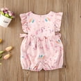 thumbnail image 5 of Seyurigaoka Baby Girl Round Neck Flying Sleeve Cartoon Animal Print Romper Summer Jumpsuit, 5 of 6