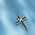 thumbnail image 2 of Ross-Simons 1.00 ct. t.w. Black and White Diamond Cross Pendant Necklace in Sterling Silver, Women's, Adult, 2 of 4