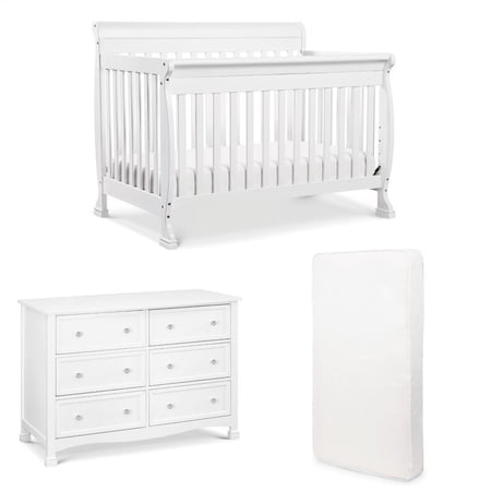 DaVinci Kalani 4 in 1 Convertible Crib with 6 Drawer Dresser in White