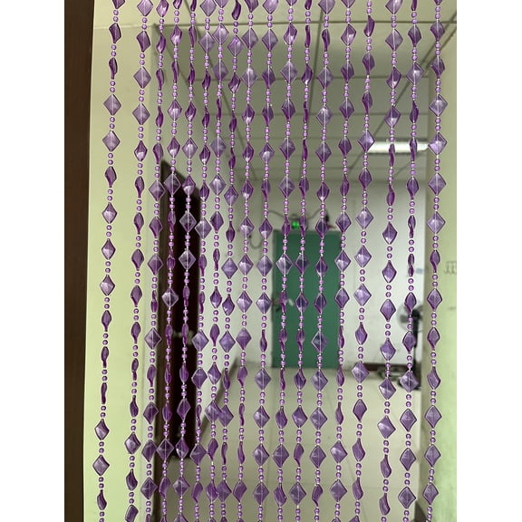 ZiDeTang Acrylic Maple Leaves Diamond Décor Beaded Door Curtain String Doorway Room Divider Window Tassel Blind Screen Panel (39.3"x76.7",Purple)
