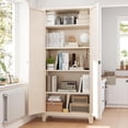 thumbnail image 2 of 70" Tall Metal Storage Cabinet with 3-Digit Combination Lock, Steel Pantry Cabinet with 4 Adjustable Shelves & 2 Doors, Secure Freestanding Organizer for Home, Office, Garage, Beige, 2 of 7