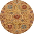 thumbnail image 1 of Ahgly Company Indoor Round Abstract Yellow Abstract Area Rugs, 6' Round, 1 of 6