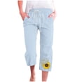 thumbnail image 1 of Pantalones de Mujer Casual Cintura Elástica con Impresión de Pascua, Sueltos Pantalones de Pierna Ancha Recta para Toda la Temporada, 1 of 3