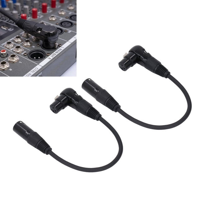 2-Pack XLR Microphone Extension Cable Adapter, XLR Right Angle Female to Straight Male Microphone Connector for Speaker, Recording Studio, Mic Mixer, Audio Interface, Amplifier