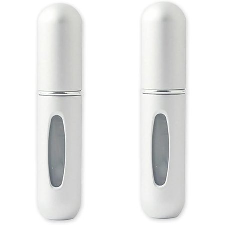 2PCS 5ML Portable Mini Refillable Empty Perfume Spray Bottles, Travel Atomizer Scent Aftershave Spray Bottle Easy Pump To Fill (Silver)