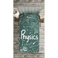 thumbnail image 3 of Ambesonne Science Quilted Bedspread Set 2 Pcs, Physics and Math, Twin Size, Army Green White, 3 of 3