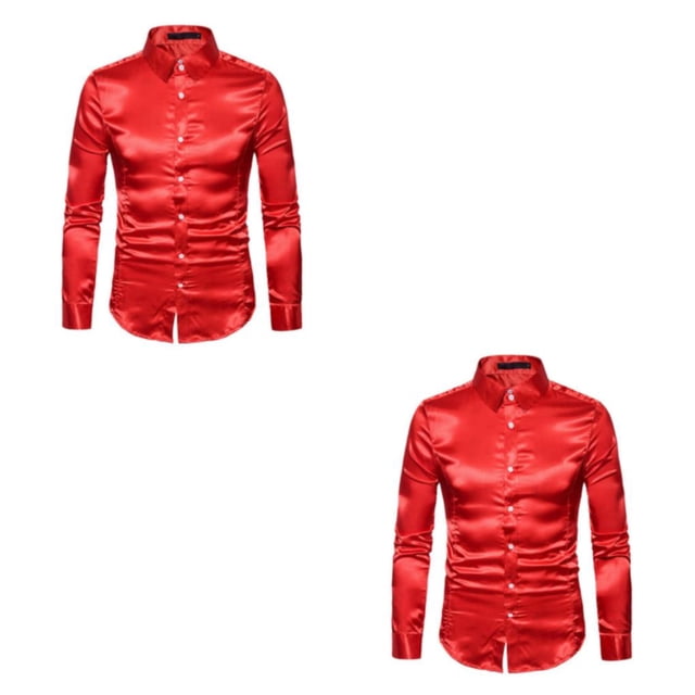 Camisa de hombre de secado rápido Sonducket Manga larga formal rojo S