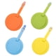thumbnail image 1 of 4 piezas Etiquetas de equipaje de cuero redondas Etiqueta de equipaje de moda multicolor Tarjeta de nombre de bolso para mochila Maleta de viaje (Estilo amarillo, azul, verde, naranja), 1 of 4