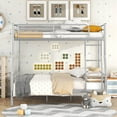 thumbnail image 6 of Bellemave Full XL Over Queen Metal Bunk Bed, Metal Bunk Bed Can Be Divided into Two Beds, Heavy Duty Queen Bunk Bed Frame for Teens Adults(Silver), 6 of 9