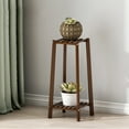 thumbnail image 4 of SSyao Vintage Bamboo Tall Plant Stand Flower Pots Holder Home Corner Decor Table Rack,3 Tier (Medium), 4 of 14