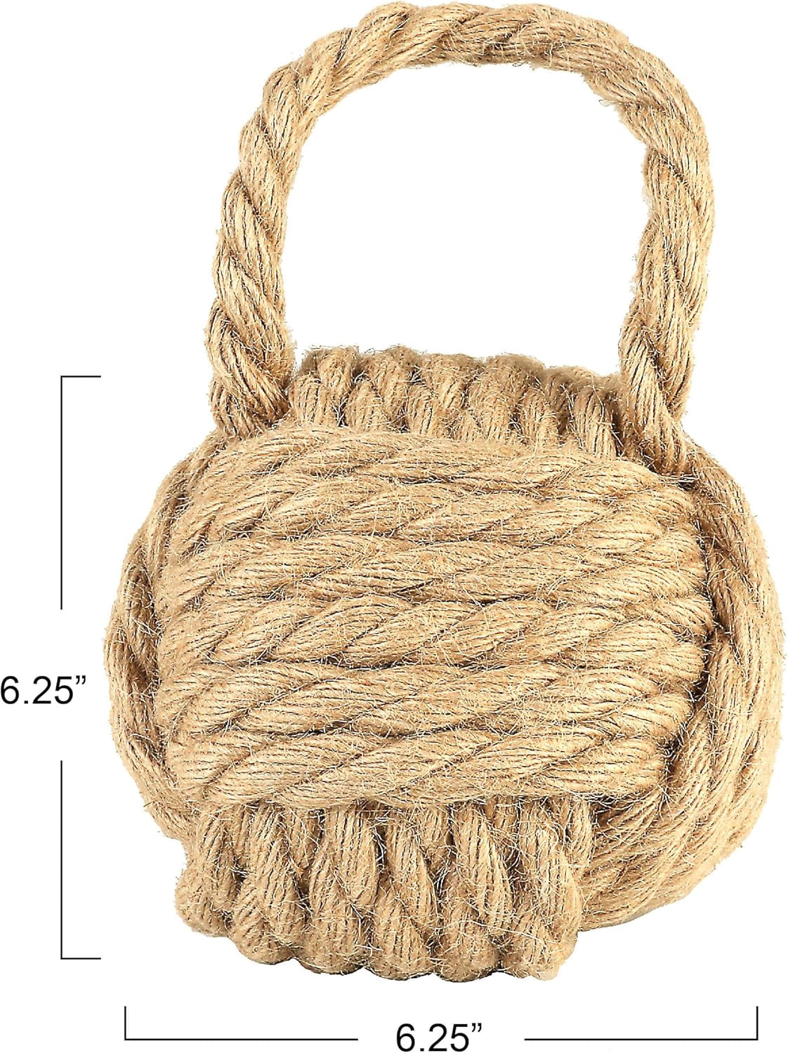 JJEAN-Nautical Rope Knot Decorative Cotton Door Stop, Natural
