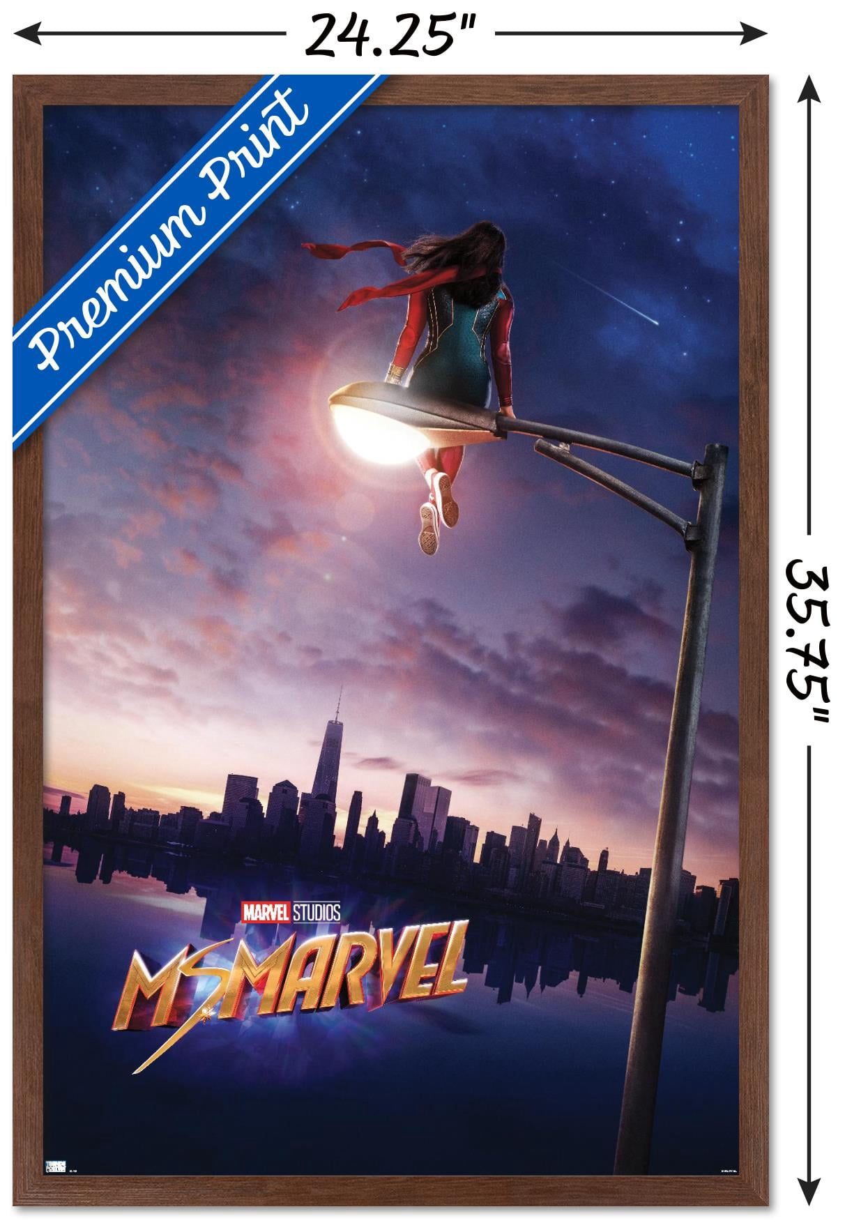Marvel Ms. Marvel - Teaser One Sheet Wall Poster, 22.375" x 34" Framed