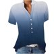 thumbnail image 1 of Tops de impresión de botones de bolsillo de manga corta de ocio con cuello en V de verano para mujer OAVQHLG3B Store lin121212, 1 of 4