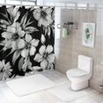 thumbnail image 7 of Orinice Bathroom Shower Curtain Tropic Hibiscus Flowers Plumeria Texture in Vacation Leaves Bird Paradise Summer Nature Textures Fabric Bath Curtain Waterproof Bathroom Curtain  60x72, 7 of 7