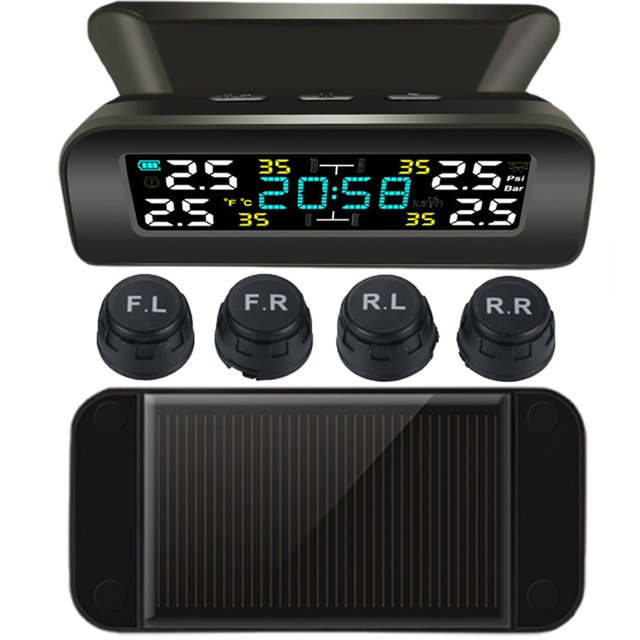 Precisión Elegante La Exhibición Del LCD Coche Solar Monitor TPMS Presión Neumáticos Alta