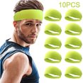 thumbnail image 1 of Frente Sweatband Antideslizante Transpirable para Hombres Mujeres (Amarillo Fluorescente), 1 of 6