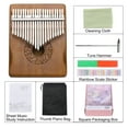 thumbnail image 3 of Unique Bargains 21 Keys Thumb Piano, Deep Brown Mini Portable Finger Piano Solid Koa-Wood Flower Pattern Handrail, 3 of 6