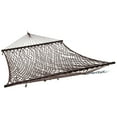 thumbnail image 1 of Sunnydaze Large Two-Person Double Wide Rope Hammock with Spreader Bars for Patio and Backyard - Brown, 1 of 9