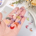 thumbnail image 4 of Uxcell 100 Pcs Crystal Charm, Cuentas de cristal de luna de vidrio, colgante de luna pequeño con papel de oro para hacer joyas, pulsera, collar, arete, manualidades DIY, blanco láser, 4 of 7