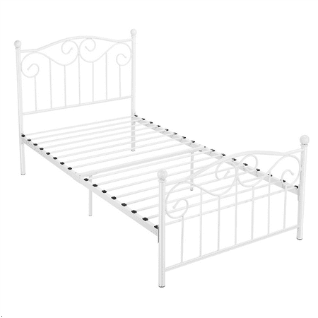 Metal Twin Size Bed With Headboard And Footboard White Walmart Com