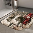 thumbnail image 2 of 1pc Red Vintage Truck Absorbent Non-Slip Bathroom Thickened Flannel Rug Decor,Soft,Quick Drying,Suitable For Indoor/outdoor Use,Bathrooms,Bedrooms,Kitchens,Terrace,Laundry Rooms,16"x24", 2 of 9