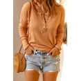 thumbnail image 5 of Ushdele Chic Waffle Henley - Long Sleeve, 7 Sizes, Fashion Must-Have, 5 of 8