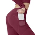 thumbnail image 2 of POROPL Leggings for Women,Mesh Pockets High Waisted Hip Lifting Stripe Threaded Active Yoga Pants, 2 of 9