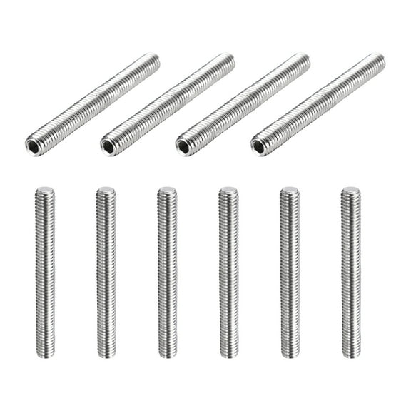 10 Pcs M6-1 x 50mm Grub Screws, 304 Stainless Steel Cup Point Allen Head Screws Internal Hex Socket Drive