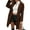 Brown L, variant on Women's Woolen Jacket Casual Lapel Coat with Belt Autumn Winter Solid Color Coat with Large Pockets for Date Work Streetwear