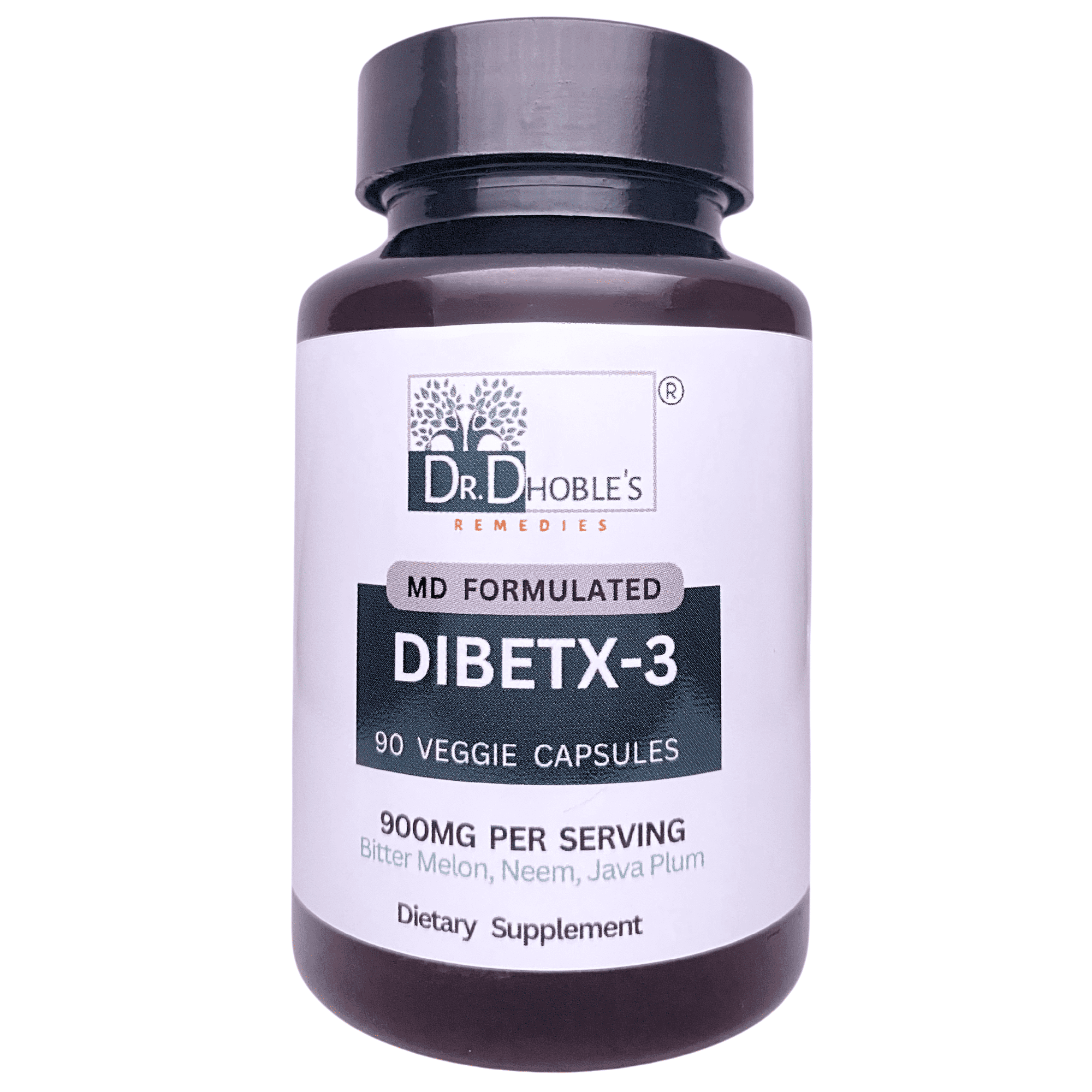 Blood Sugar Support – DibetX-3 MD-Made, Ayurvedic Herbal Supplement, Vegan, 90 Capsules