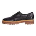 thumbnail image 4 of Vince Camuto Mritsa Black Leather Perforated Slip-On Derby Oxford Sneakers (BLACK, 6), 4 of 6