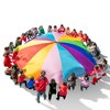 GAKINUNE 10ft Play Parachute for Kids Rainbow Umbrella Parachute with Handles Children Party Game Indoor Outdoor Playground Activities Cooperative Team Toy Age for 4+