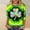 A291 Green, variant on Xdegoge Saint Patricks Day Outfit Women 3/4 Sleeve Tie-Dye Shamrock T-Shirt with Silver Clover Center, Green & Blue Gradient, Funny St. Patrick's Shirts