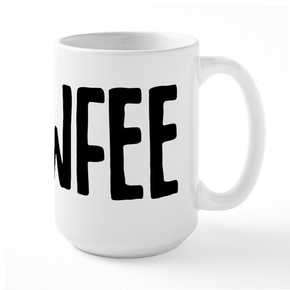 CafePress - Cawfee - 15 oz Ceramic Large White Novelty Mug