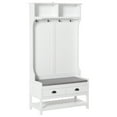 thumbnail image 2 of HOMCOM Coat Rack and Bench Hall Tree Organizer with 4 Hooks, 2 Drawers with Padded Seat Cushions for Entryway, White, 2 of 9