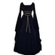 thumbnail image 1 of Vestido maxi Qarigey con cinturón de fiesta de manga larga y cuello azul violáceo XL, 1 of 4