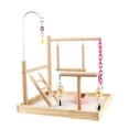 thumbnail image 1 of Parque infantil para loros, juguete de entrenamiento de perca de madera, soporte de juego para periquitos y pájaros para cacatúas, periquitos y loros, 1 of 9