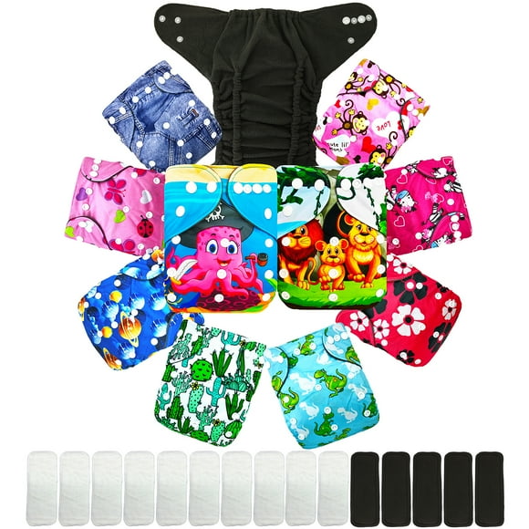 Pañales Ecológicos de Tela Ecobaby Original Doble Barrera con Insertos Nocturnos Estampado