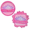Princess Plates and Napkin Party Supplies Crown Princess Birthday Party Pack Disposable Paper Plates 9" and Lunch Napkins 13" Perfect for Little Girl Pink Birthday Baby Shower Dinnerware Decoration