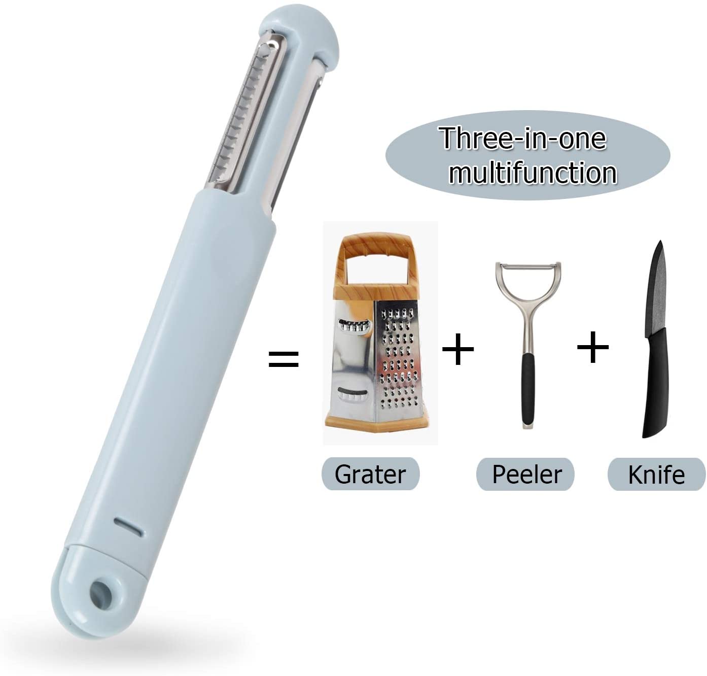 Haitral 3-in-1 Swivel Peeler Stainless Steel Kitchen Gadget for Vegetable Potato Carrot Fruit