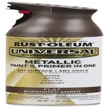 Burnished Amber, Rust-Oleum Universal All Surface Interior/Exterior Flat Metallic Spray Paint, 11 oz