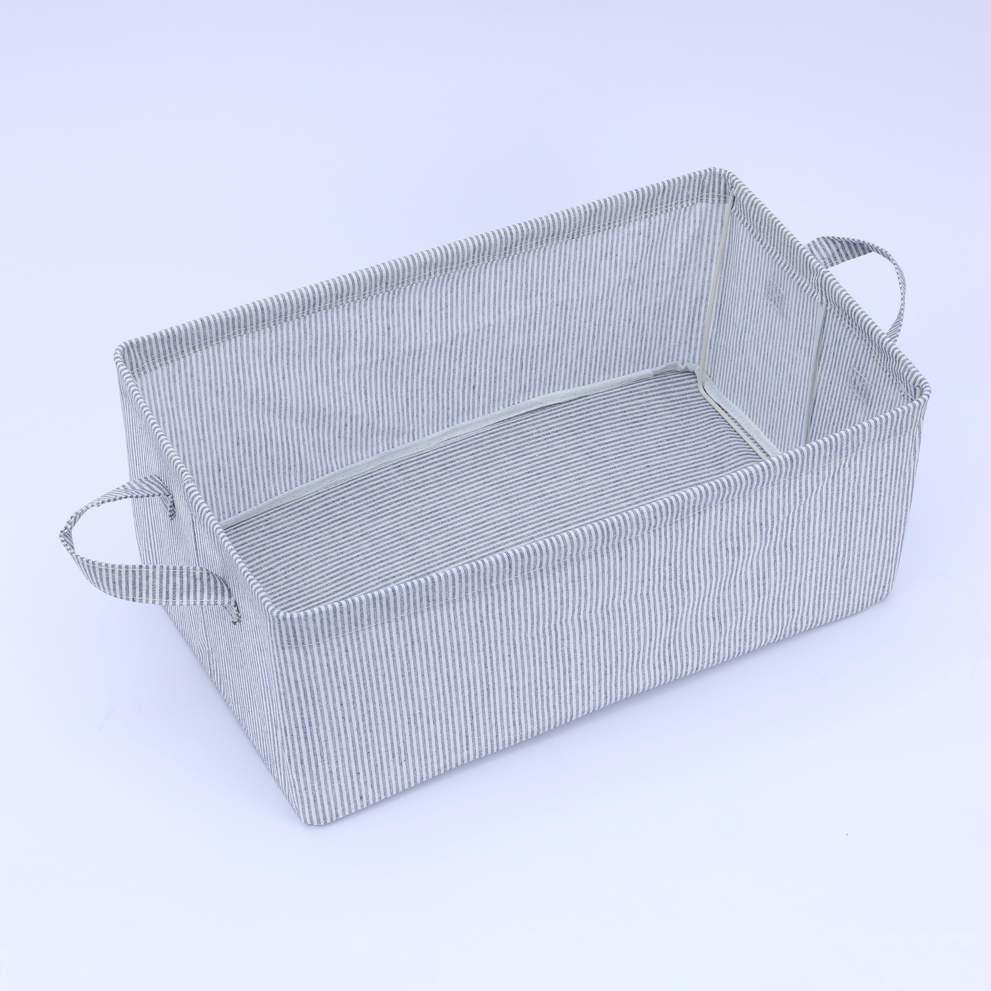 Unique Bargains Fabric Storage Bin with Handles for Shelves Collapsible Cube Blue