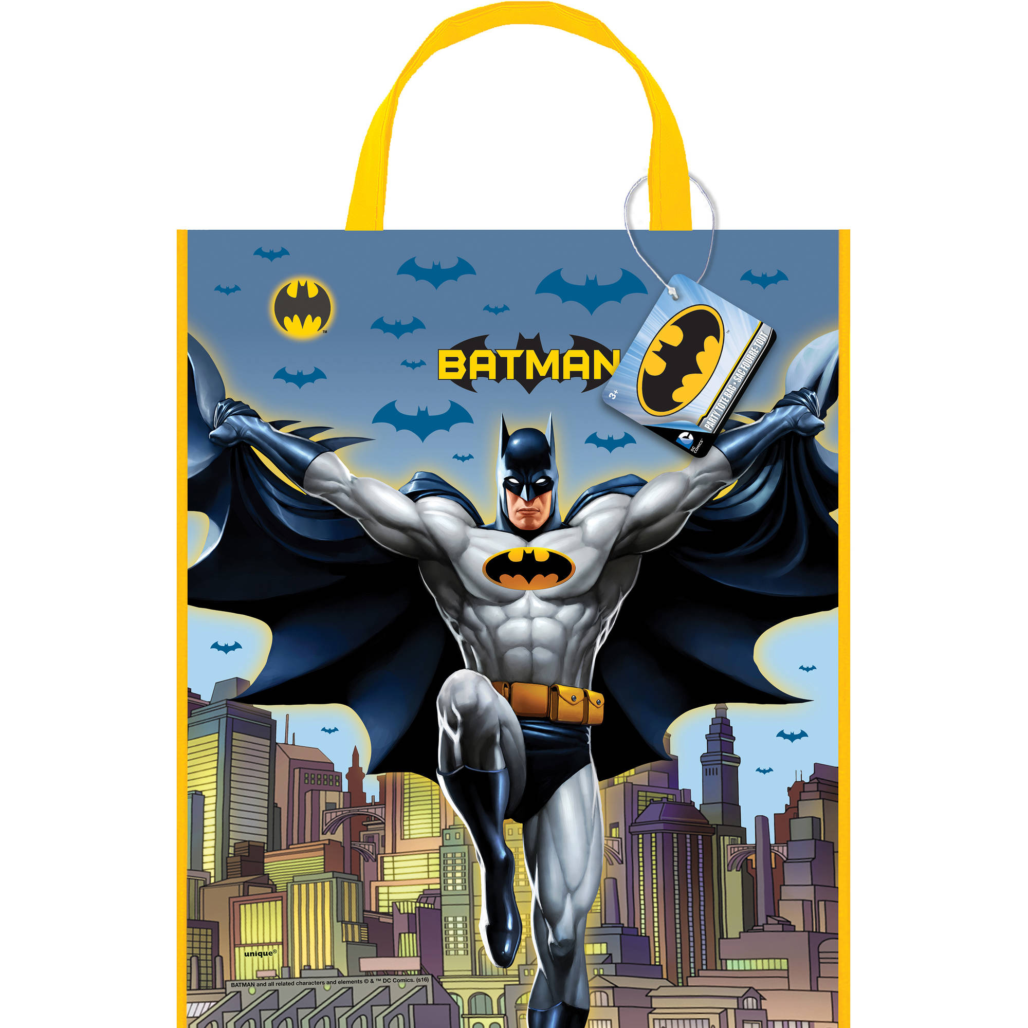 Large Plastic Batman Favor Bags, 12ct