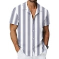 thumbnail image 5 of YueHuiYing Men's Linen Shirts Short Sleeve Casual Shirts Button Down Shirt for Men Beach Summer Wedding Shirt, 5 of 7
